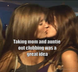 aunt caption kissing mom nightclub son taboo gif