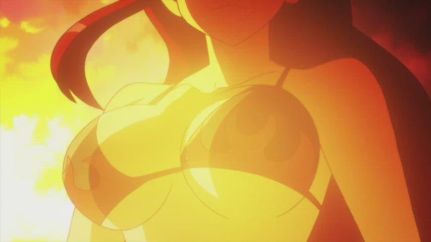 anime big tits bikini boobs bouncing tits solo tits gif