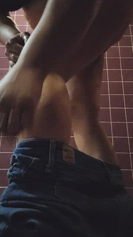 Bathroom Legs Teasing Thong gif