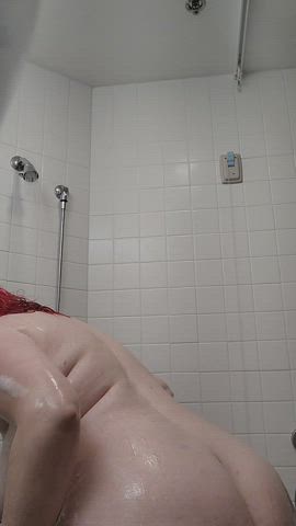 ass milf natural tits shower tits gif