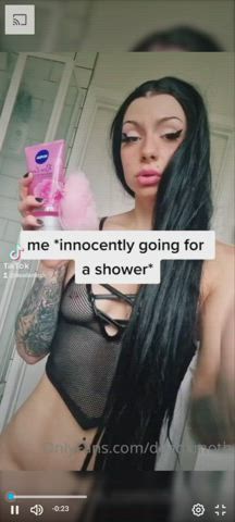 Masturbating Shower Small Tits TikTok gif