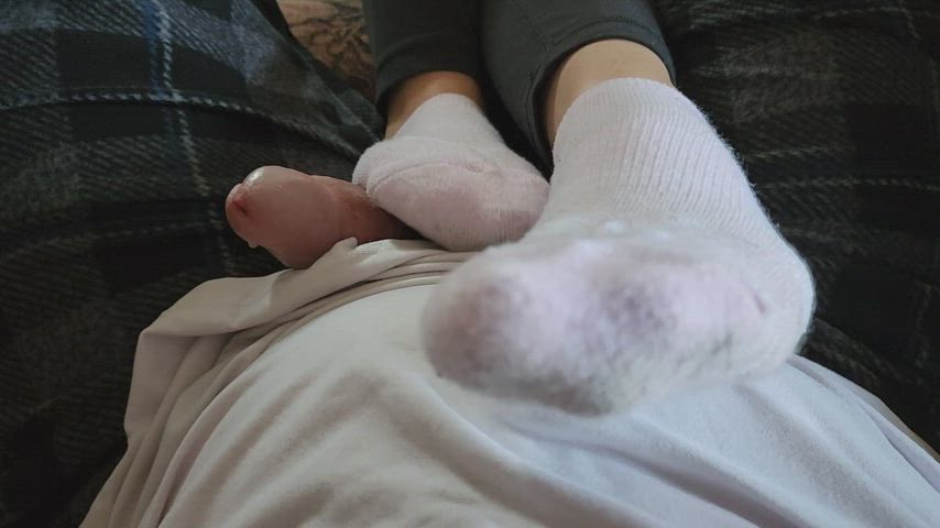 bored and ignored foot fetish footjob socks gif