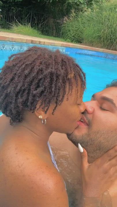 Ebony FTM Kissing Real Couple Trans gif