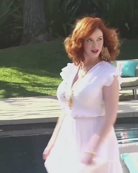 big tits busty christina hendricks clothing curvy cute photoshoot pretty redhead