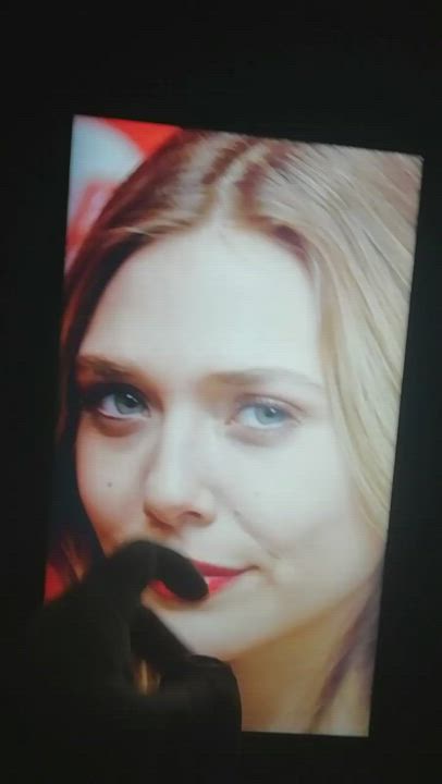 Cumshot Elizabeth Olsen Tribute gif