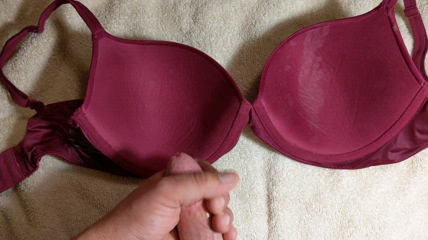 bra cum cumshot fetish gif