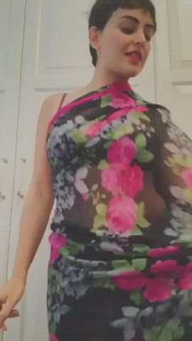 dancing desi flashing indian nipples nipslip saree tits gif