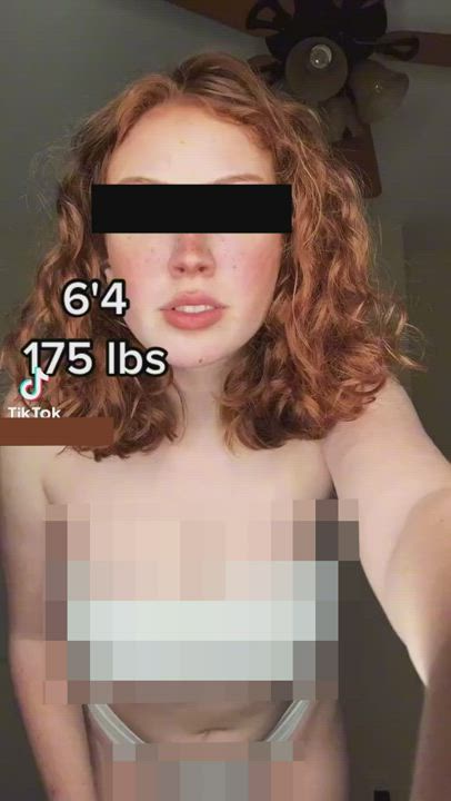 Big Tits Censored Redhead Tease TikTok gif