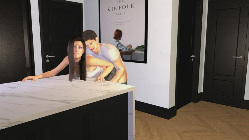 3d cheating sex standing doggy gif