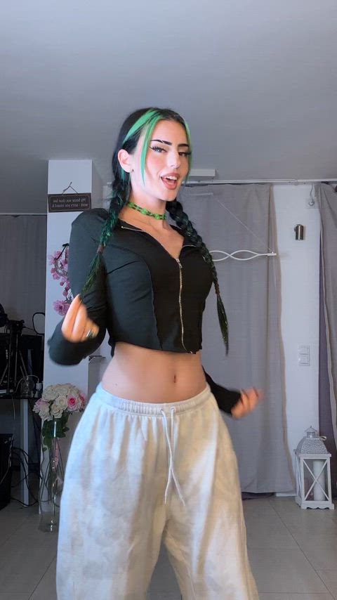 brunette dancing german tiktok gif