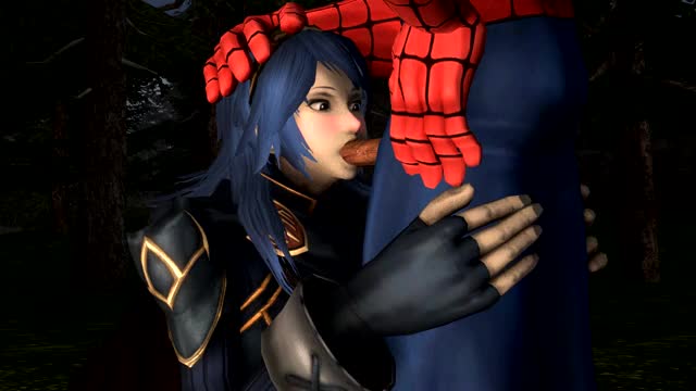 Lucina sucks Spider-Man's cock