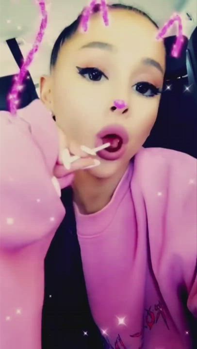 Ariana's Lips Sucking On A Lolipop