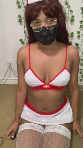 20 years old amateur cosplay nurse gif