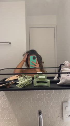 bathroom brazilian brunette gif