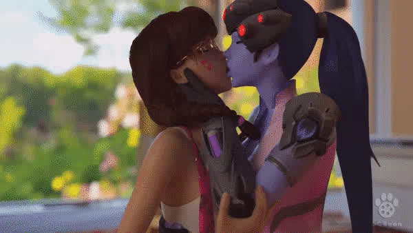 Hot makeout Widowmaker and Dva