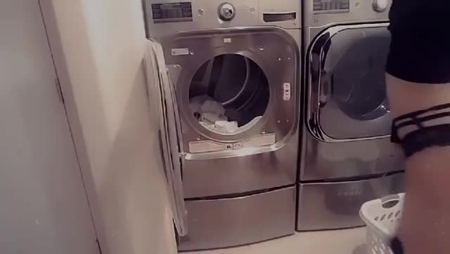 femboy climbs in 2 a washer