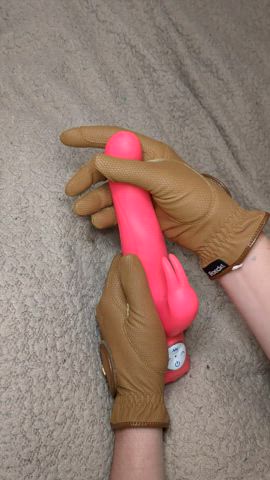 dildo handjob leather gif