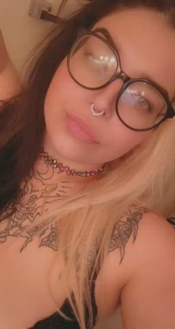 Big Tits Glasses Goth gif