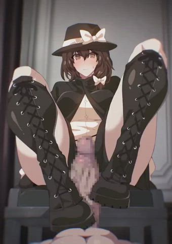 Boots Foot Fetish Footjob Hentai gif