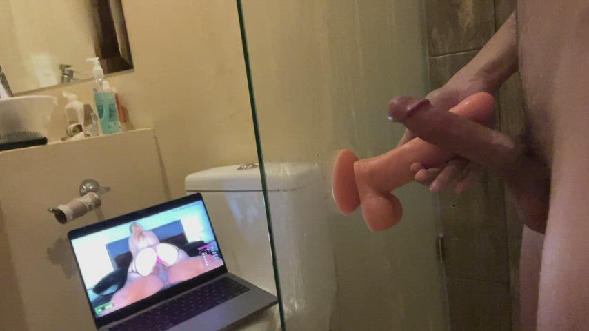 Big Dick Frotting Shower gif