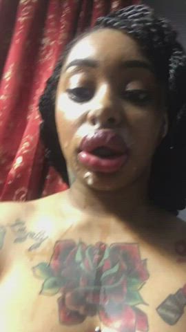 Big Tits Cum Ebony Face Fuck Tattoo gif