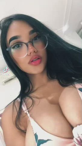 Big Tits Colombian Glasses Latina Sensual Sex Tattoo Tits gif