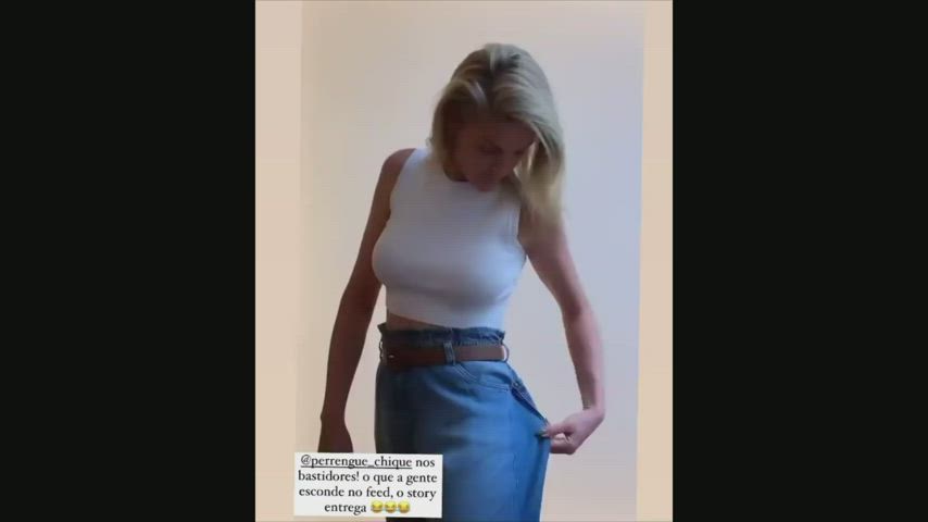 Blonde Boobs Brazilian Model gif