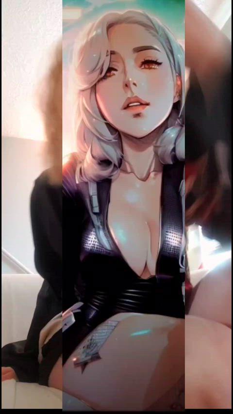 alt anime bisexual curvy goth huge tits submissive tattoo tiktok gif