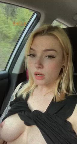 Car MILF Masturbating NSFW Petite Pussy Vibrator Wet Pussy gif