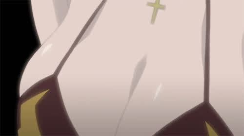 anime bikini bouncing tits cleavage gif