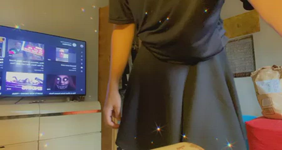 big ass crossdressing femboy skirt thick thighs tiny waist gif