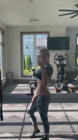 Ass Blonde Gym gif