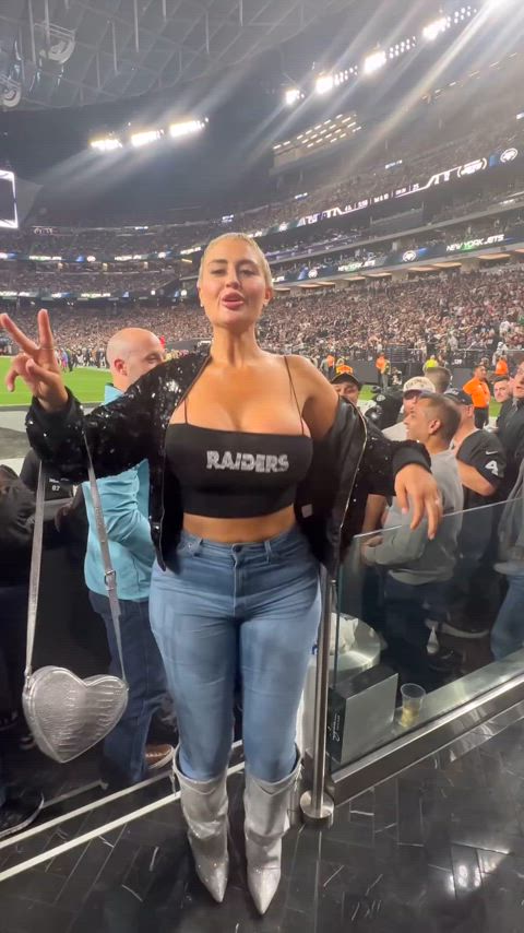 big tits jiggling public gif