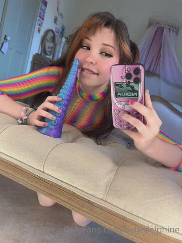 Belle Delphine Dildo Licking OnlyFans gif