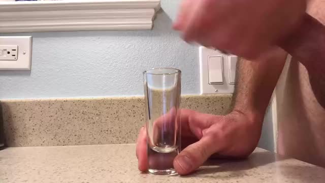 Cum on a glass