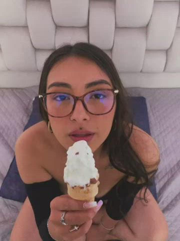 boobs creamy glasses latina long hair stripchat sucking gif