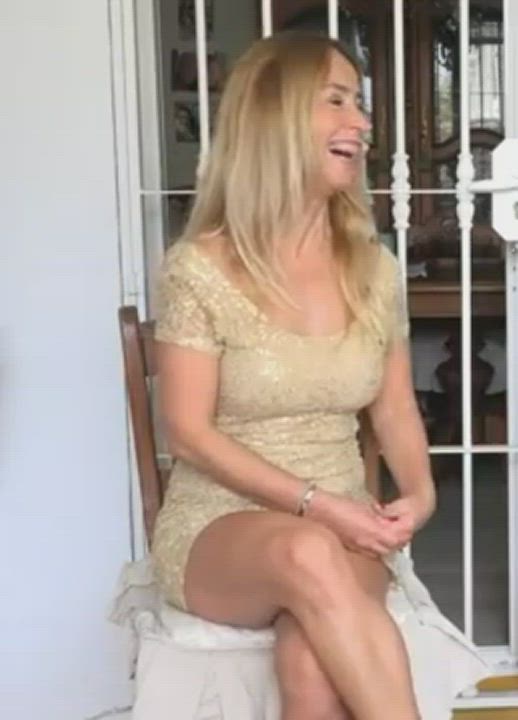 Babe Blonde Brazilian MILF Public Upskirt gif