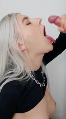 Blonde Blowjob Cute Facial gif