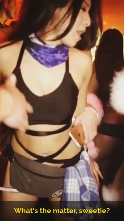 Brunette Caption Cheating Dancing Doggystyle Hair Pulling Orgasm Party Rough gif