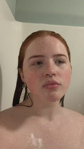 Redhead Shower Solo Tongue Fetish gif