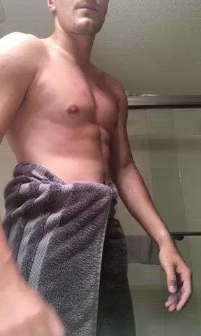 (m)y suspenseful towel drop after a hot shower 😏