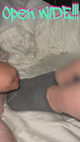 cum gagged socks gif