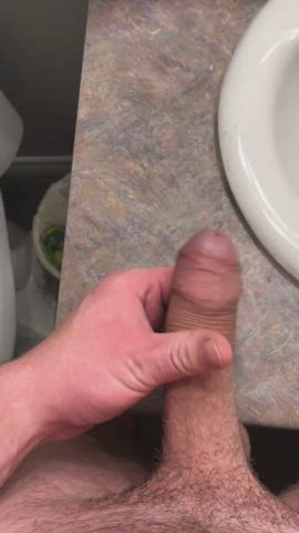 Working my huge uncut cock