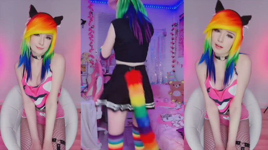 I made a music video featuring lealolly with rainbow and other neon colored hair