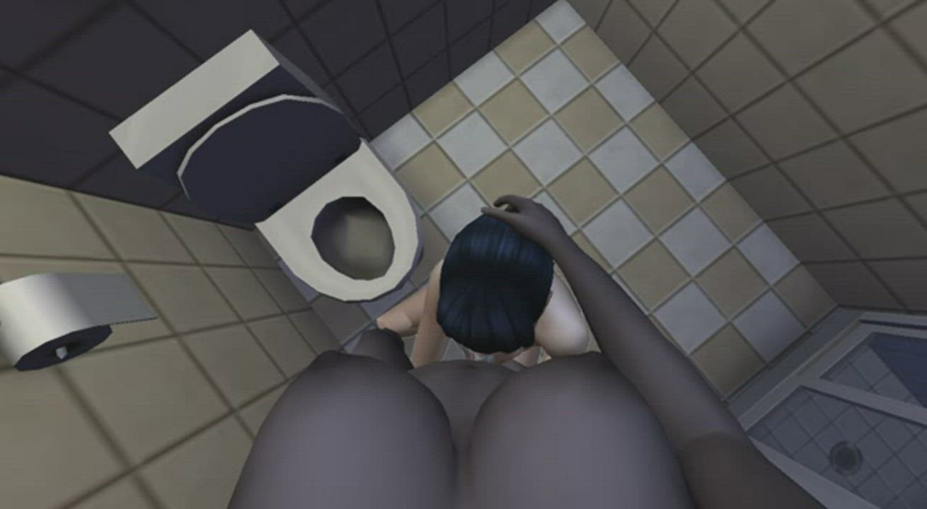 3D Asian BBC BBW Bathroom Futanari gif