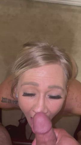 blonde cum in mouth cumshot gif