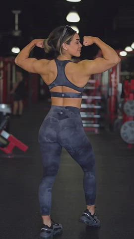 Fitness Gym Muscular Girl Workout gif