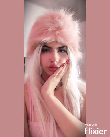 angel princess bear lips lipstick pink gif