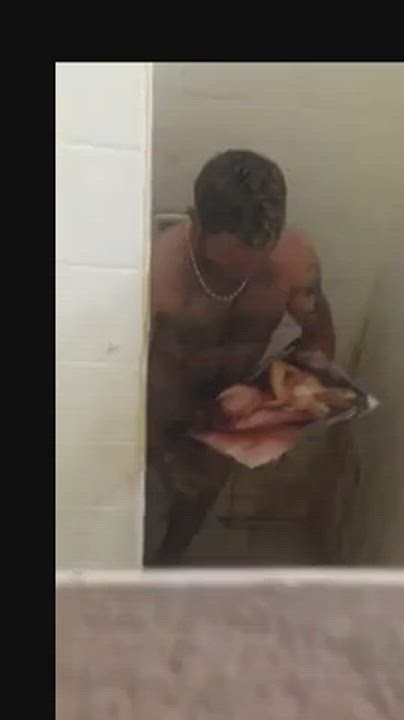 Cum Hairy Jerk Off Male Masturbation Public Shower Spy gif