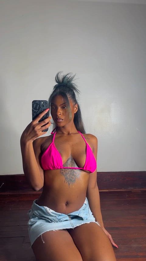 amateur bikini boobs ebony lingerie onlyfans solo tits gif